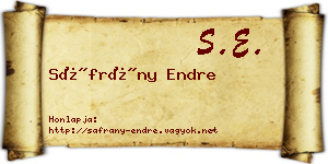 Sáfrány Endre névjegykártya